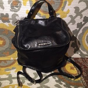 MICHAEL Michael Kors Black Leather Backpack/ Purse